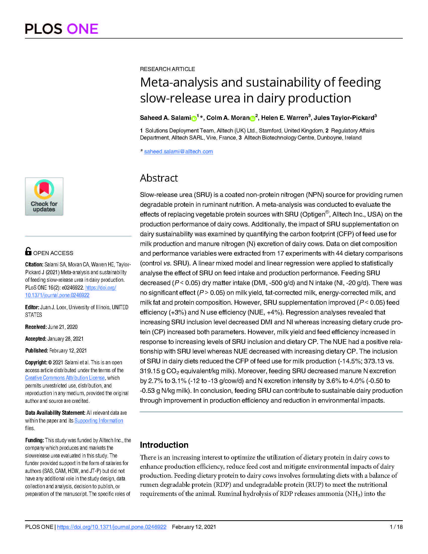 Salami et al. 2020 Meta-analysis and sustainability of feeding Optigen in dairy production.pdf thumbnail image