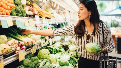 Woman grocery shopping