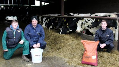 Dairy farmer Ian McKnight with Richard Dudgeon, regional manager, Alltech Northern Ireland