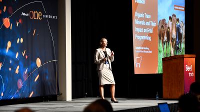 Laurentia Van Rensburg presenting at the Alltech One Conference in May, 2022