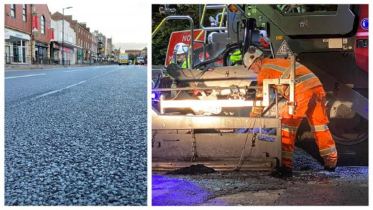Road in UK being made with recycled plastic mixed by a KEENAN